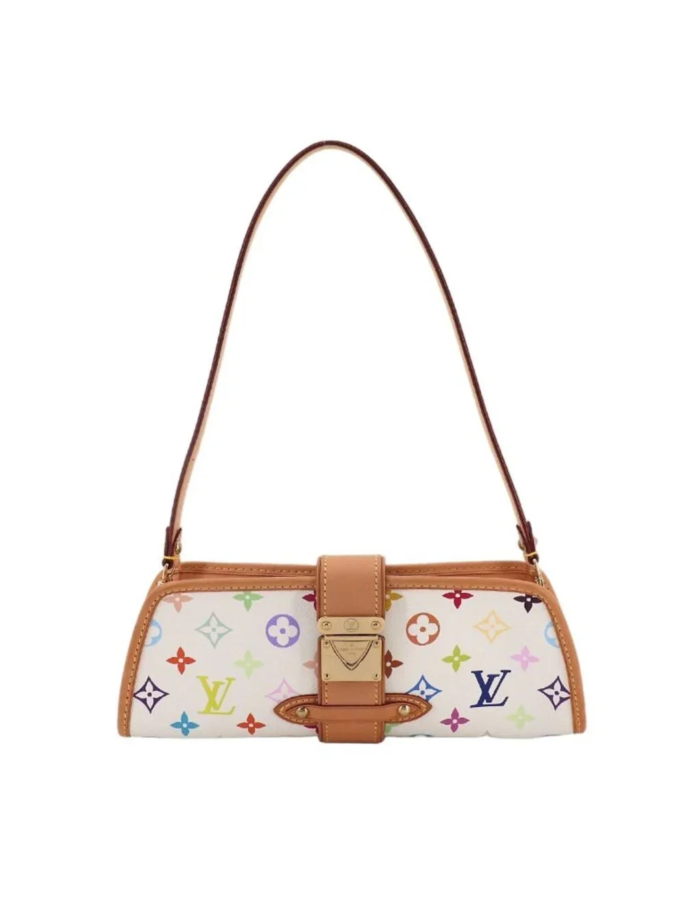 Louis Vuitton Monogram Multicolor Charlie 2-Way Shoulder Clutch Blanc